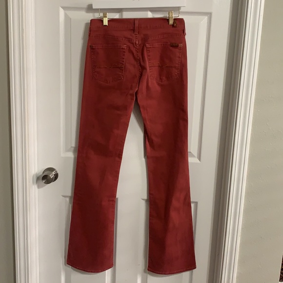 7 For All Mankind size 27 Rust Red Flare Jeans - Picture 3 of 6